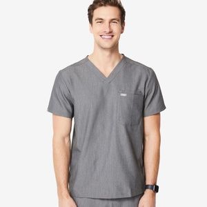 Figs scrub top, graphite gray, small